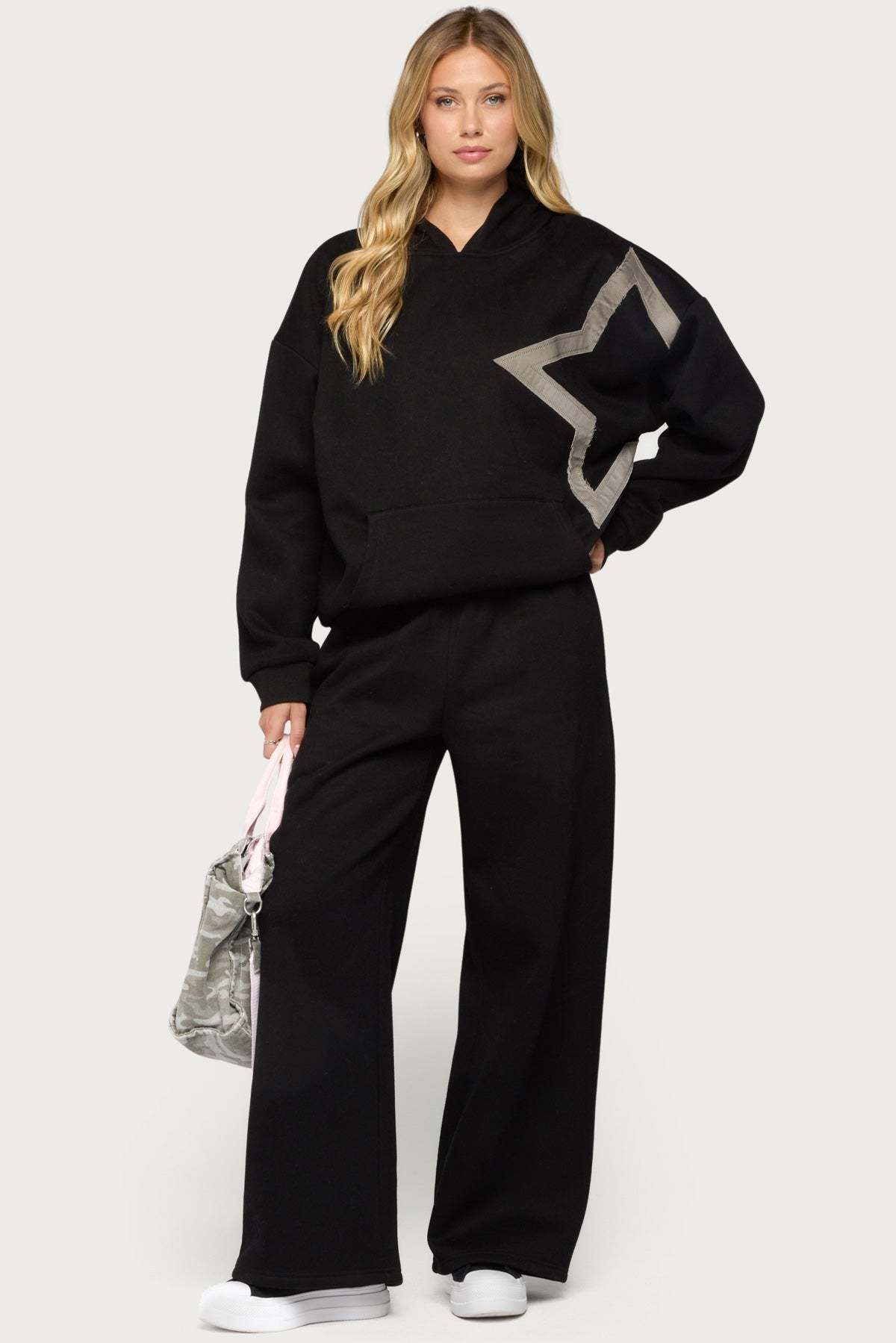 Starly Straight Leg Sweatpants - BLACK