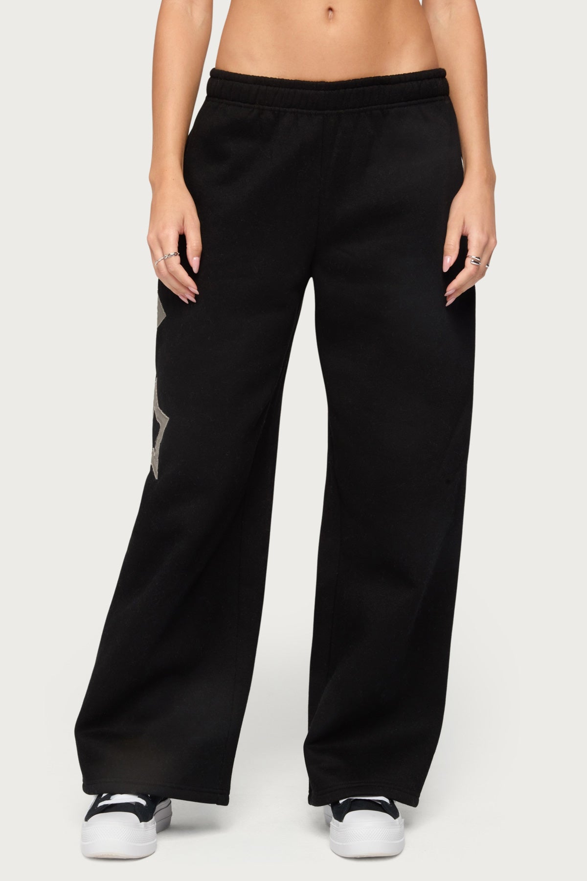 Starly Straight Leg Sweatpants - BLACK
