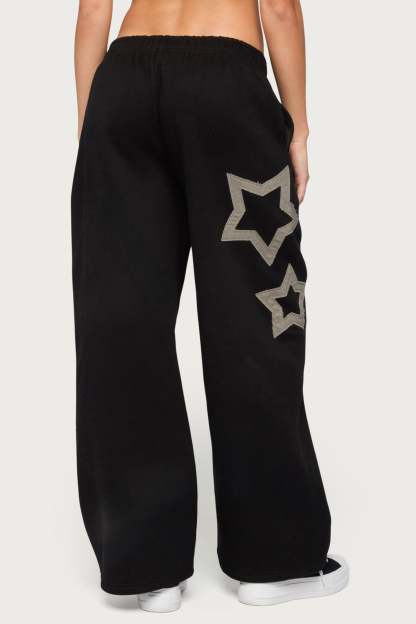 Starly Straight Leg Sweatpants - BLACK