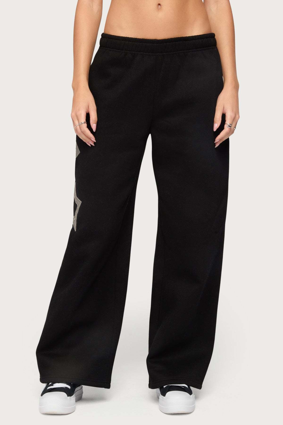 Starly Straight Leg Sweatpants - BLACK
