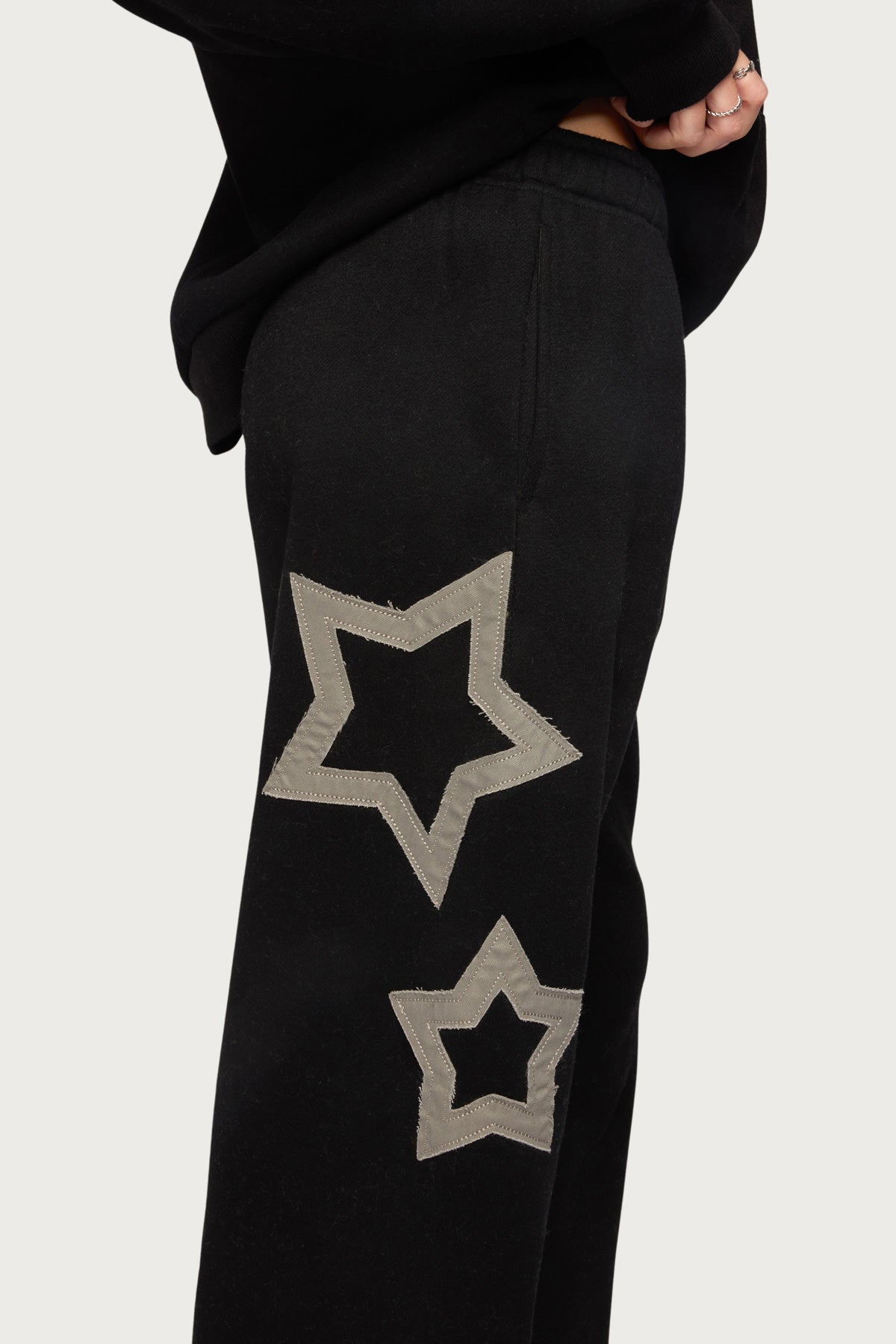 Starly Straight Leg Sweatpants - BLACK
