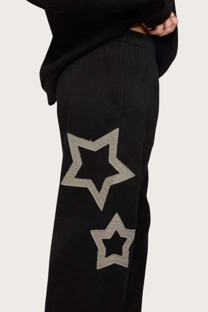 Starly Straight Leg Sweatpants - BLACK