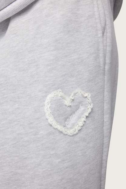 Love Edikted Wide Leg Sweatpants - GRAY-MELANGE