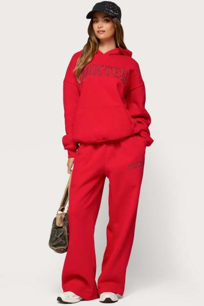 Edikted Crush Sweatpants - RED
