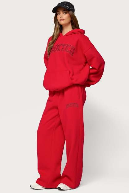 Edikted Crush Sweatpants - RED