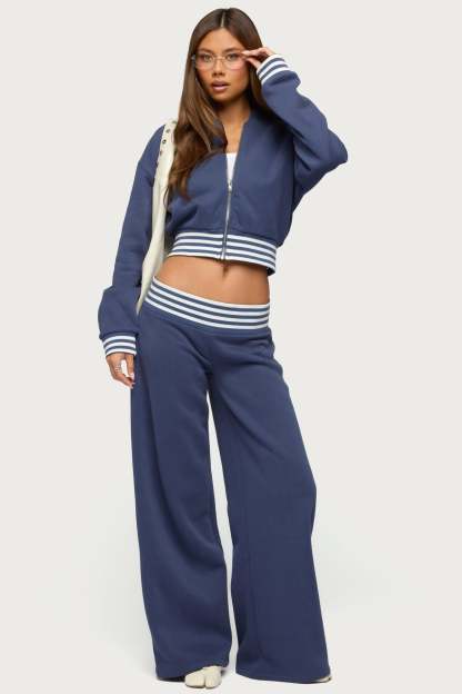 Eloura Stripey Sweatpants - NAVY