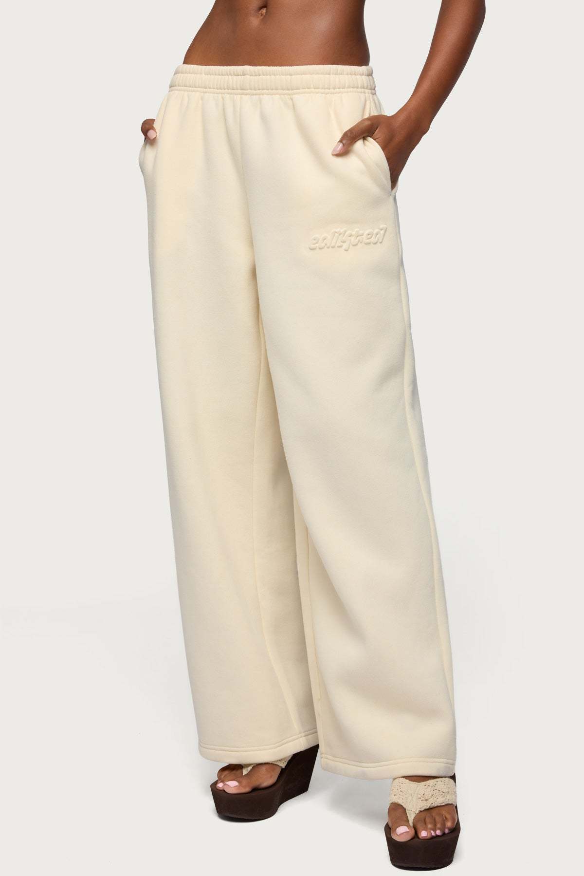 Totally Edikted Sweatpants - CREAM