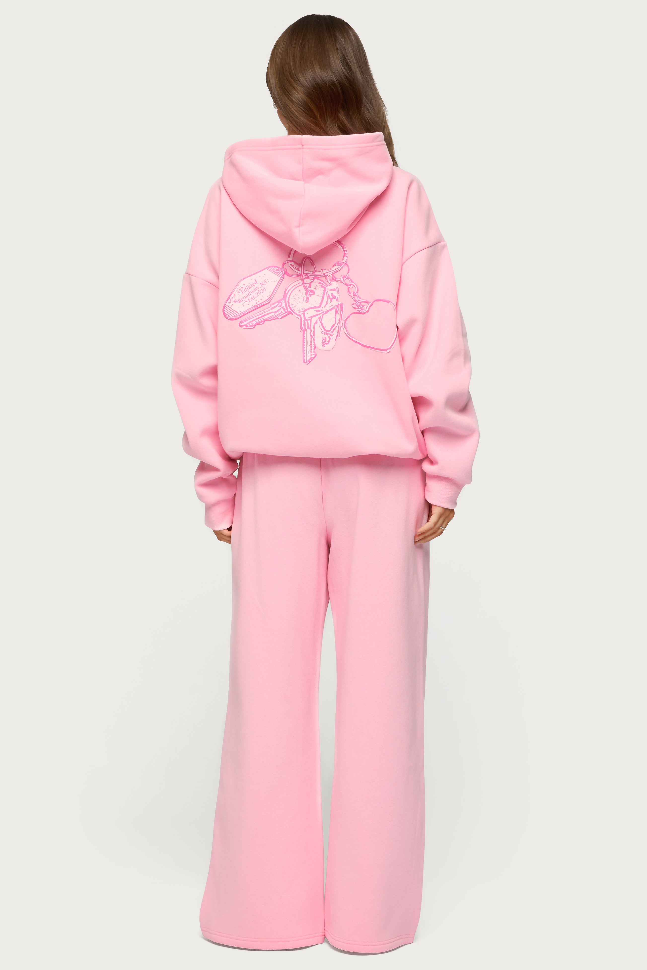 Keychain Cutie Straight Leg Sweatpants - PINK
