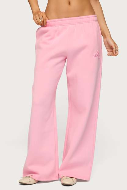 Keychain Cutie Straight Leg Sweatpants - PINK