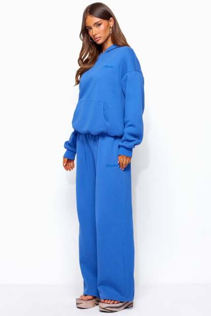 Basic Girl Wide Leg Edikted Sweatpants - BLUE
