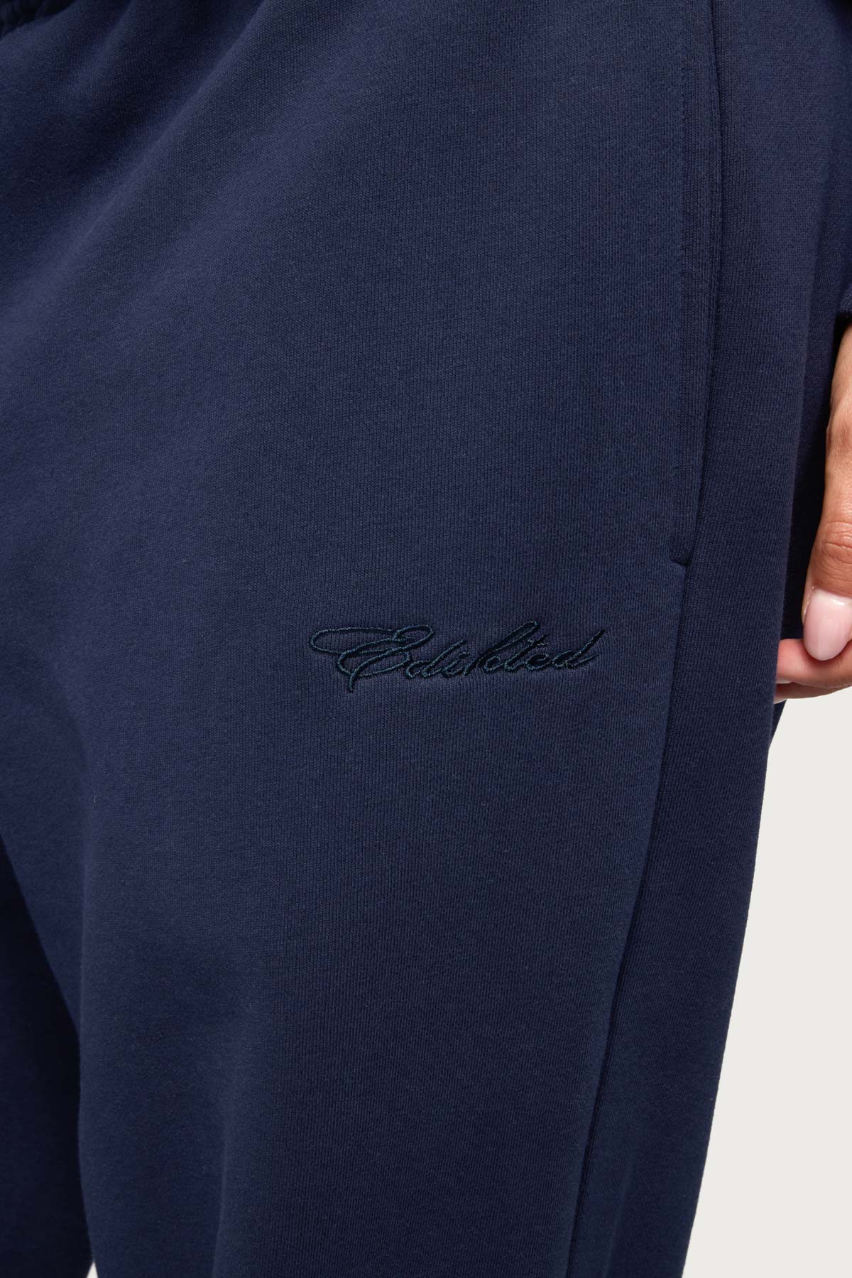 Basic Girl Wide Leg Edikted Sweatpants - NAVY