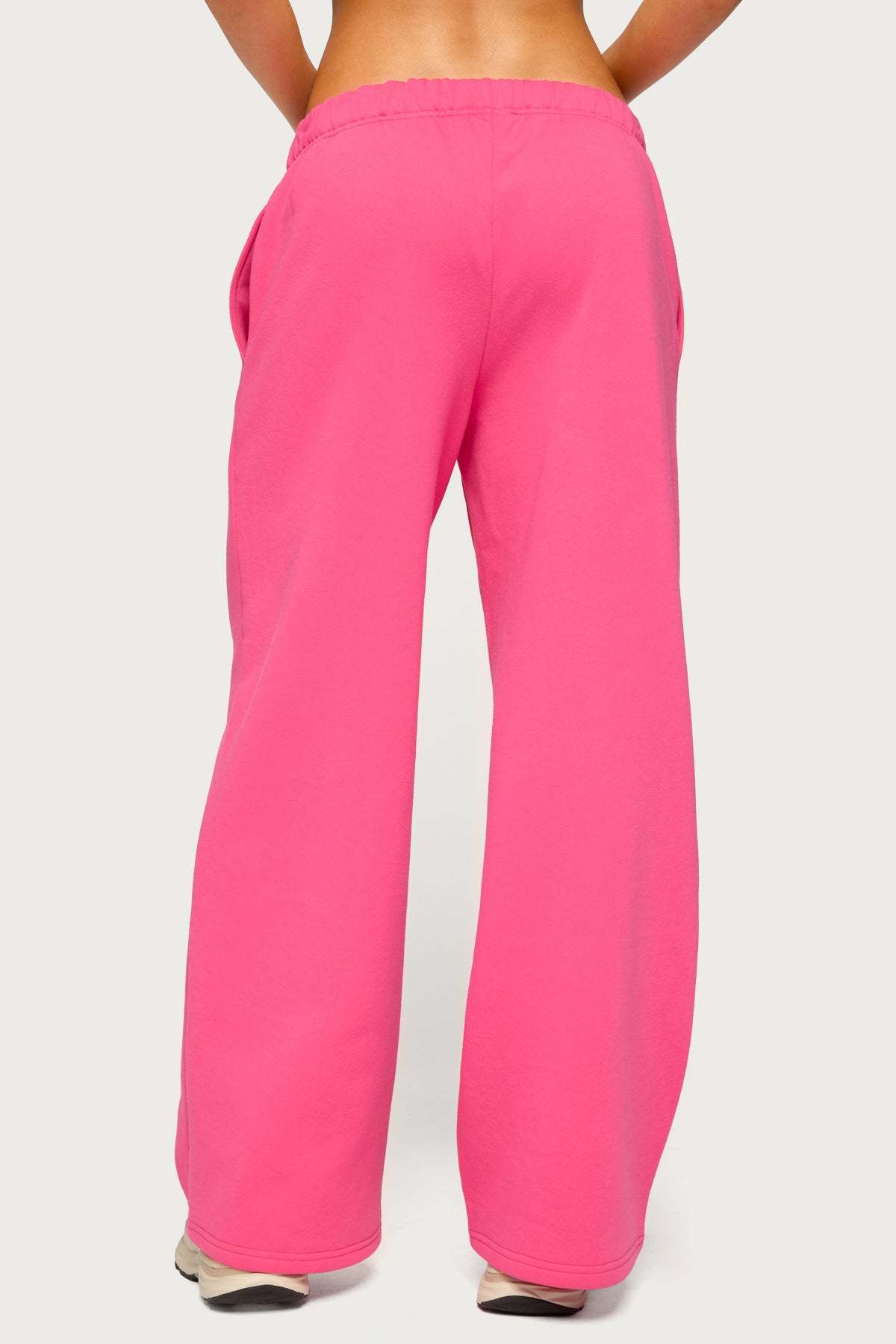 Basic Girl Wide Leg Edikted Sweatpants - HOT-PINK