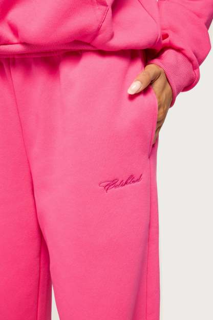 Basic Girl Wide Leg Edikted Sweatpants - HOT-PINK