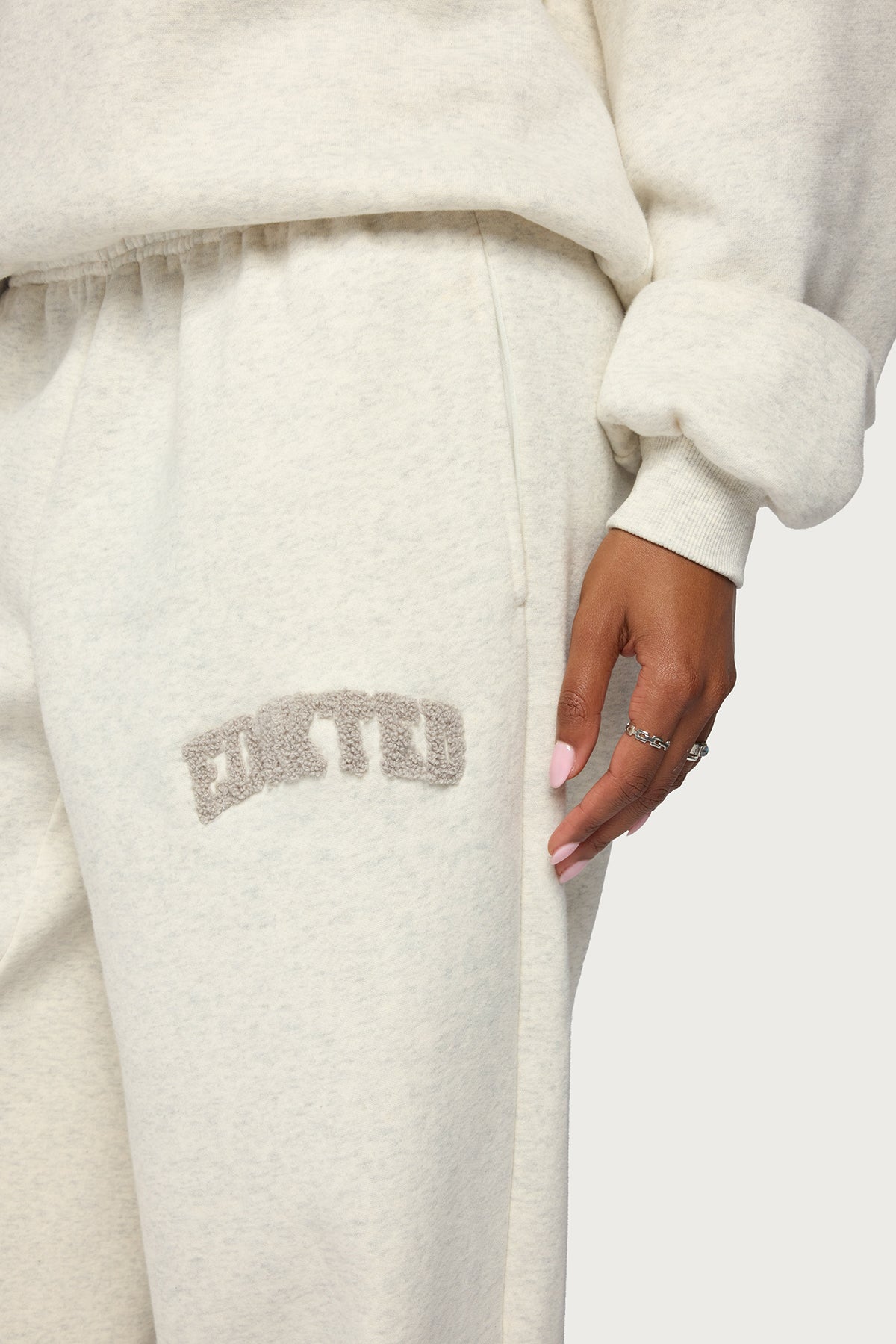 Edikted To You Wide Leg Sweatpants - LIGHT-GRAY-MELANGE