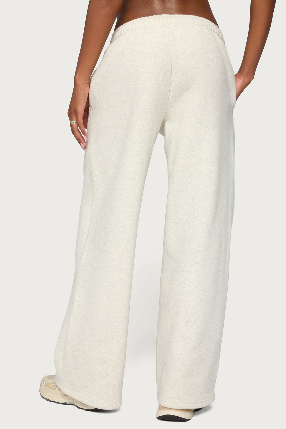 Edikted To You Wide Leg Sweatpants - LIGHT-GRAY-MELANGE