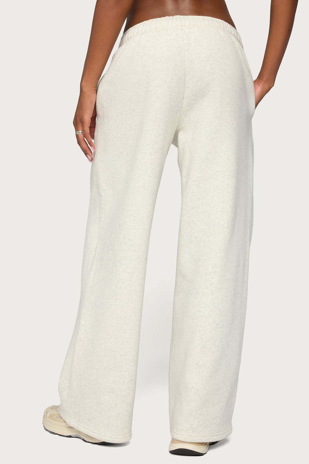 Edikted To You Wide Leg Sweatpants - LIGHT-GRAY-MELANGE