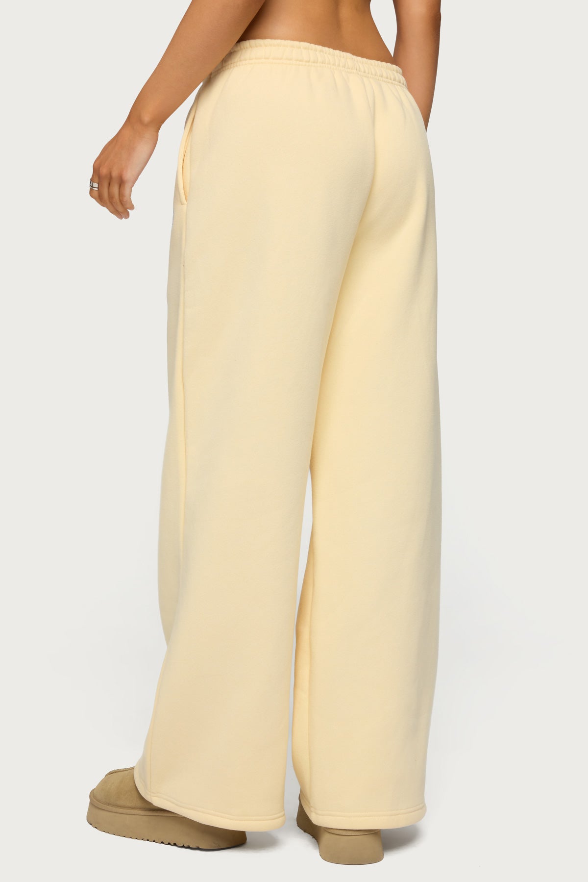 Edikted Lover Wide Leg Sweatpants - YELLOW