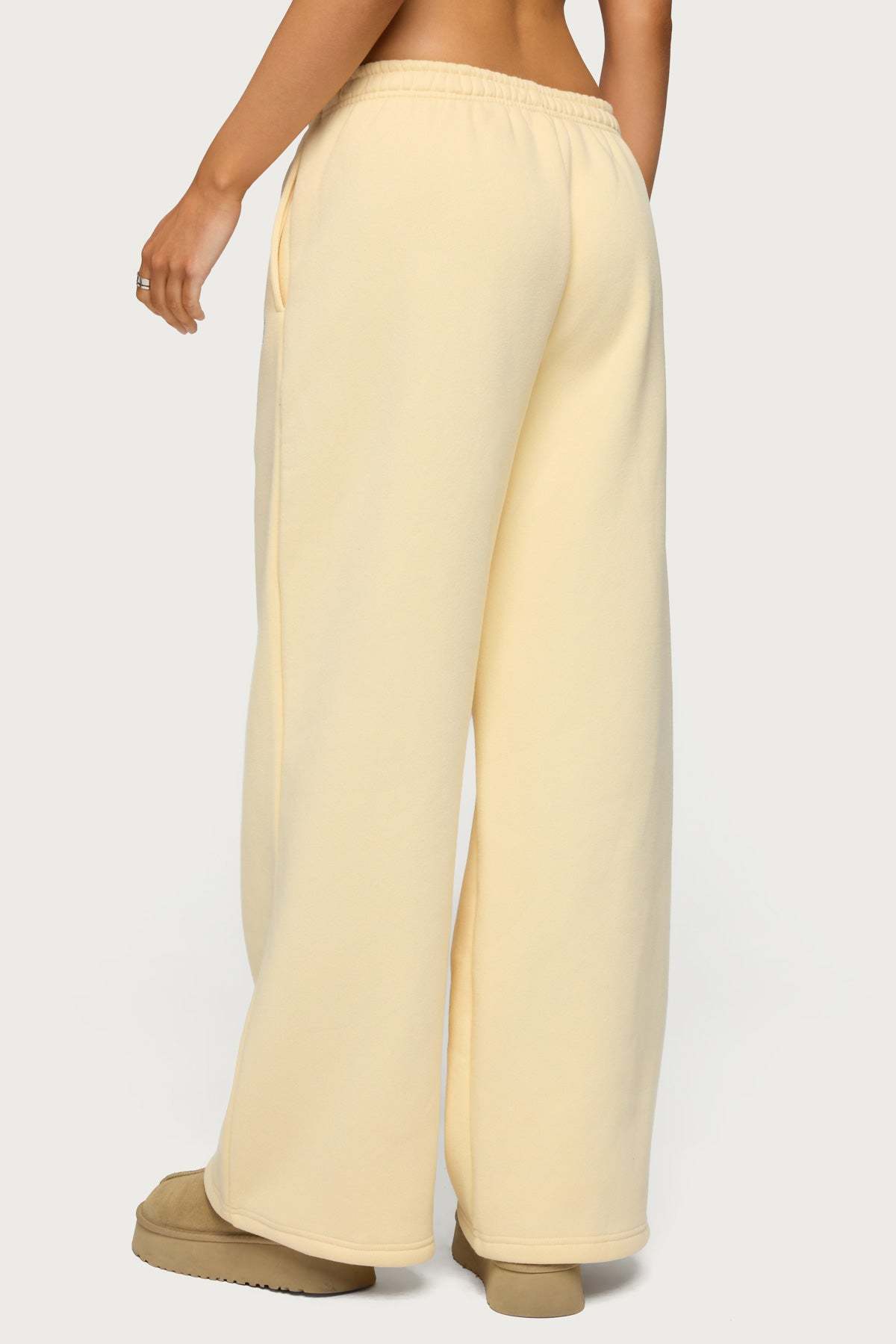 Edikted Lover Wide Leg Sweatpants - YELLOW