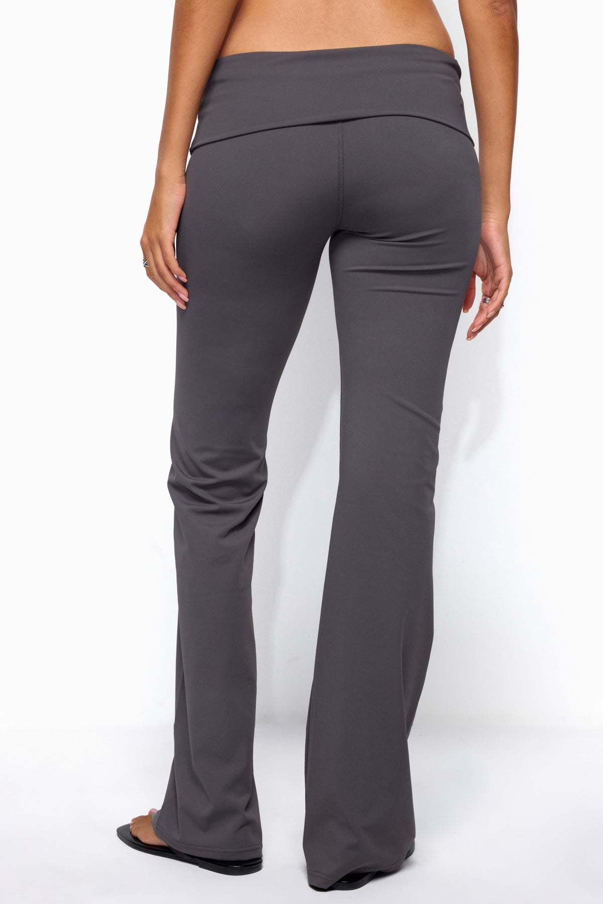 Oriane Foldover Flared Leggings - GRAY