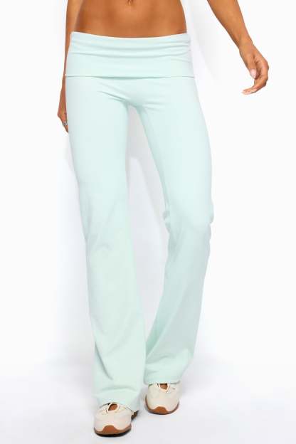 Oriane Foldover Flared Leggings - MINT