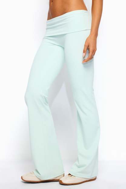 Oriane Foldover Flared Leggings - MINT
