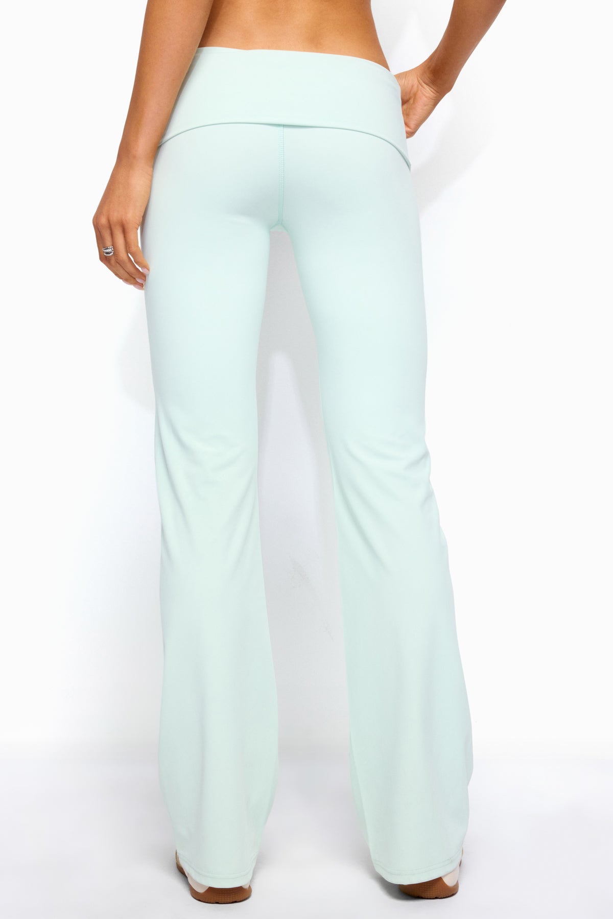 Oriane Foldover Flared Leggings - MINT