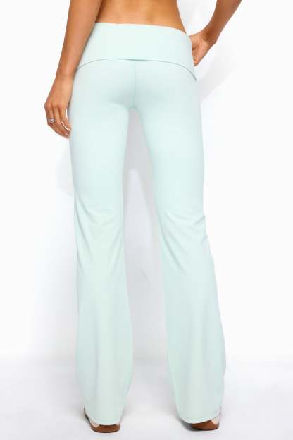 Oriane Foldover Flared Leggings - MINT