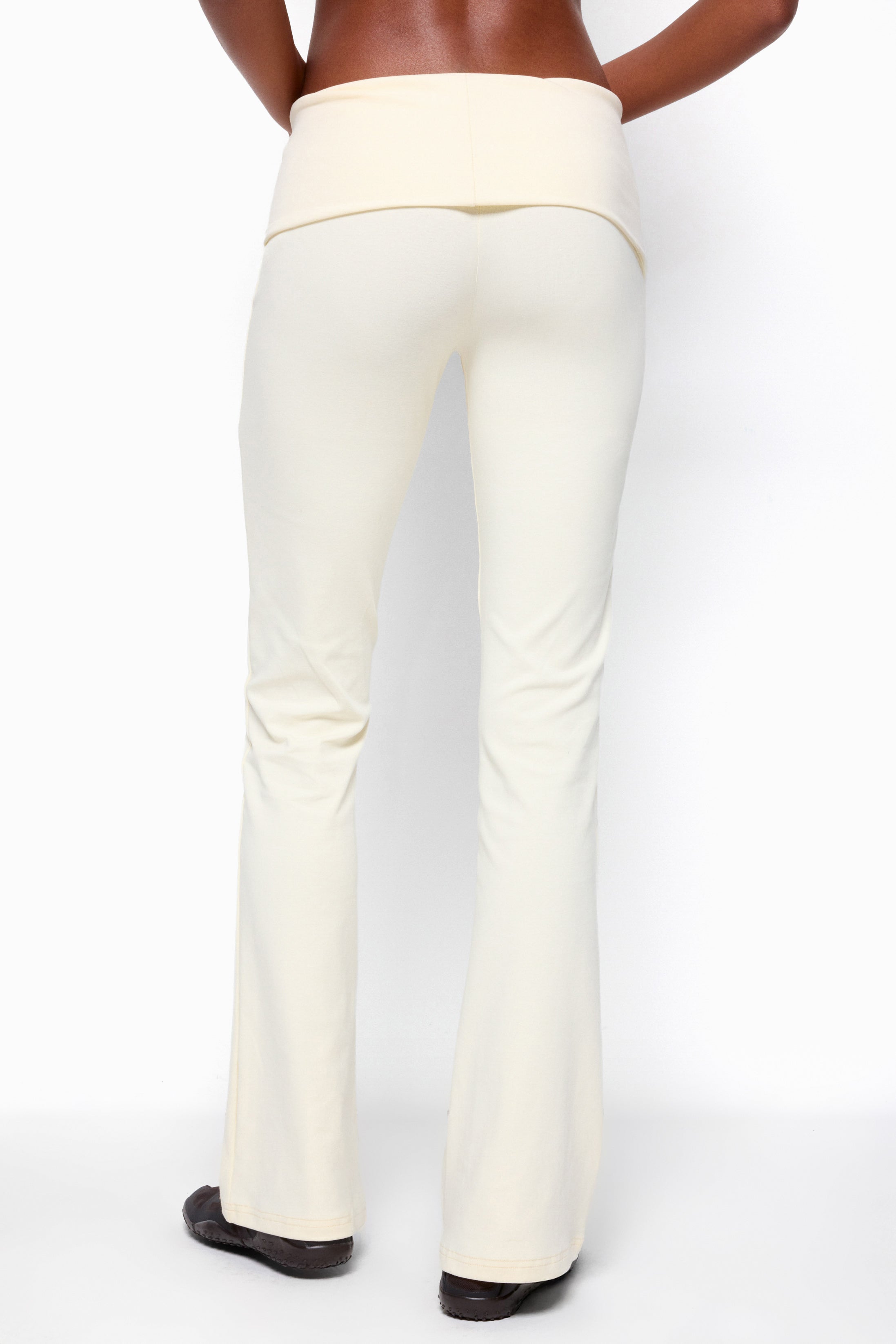 Ivanne Foldover Flared Pants - YELLOW