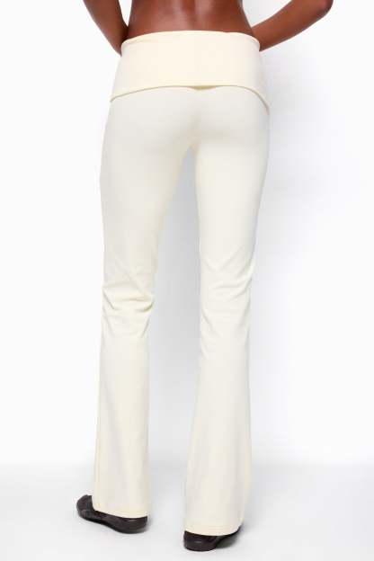 Ivanne Foldover Flared Pants - YELLOW