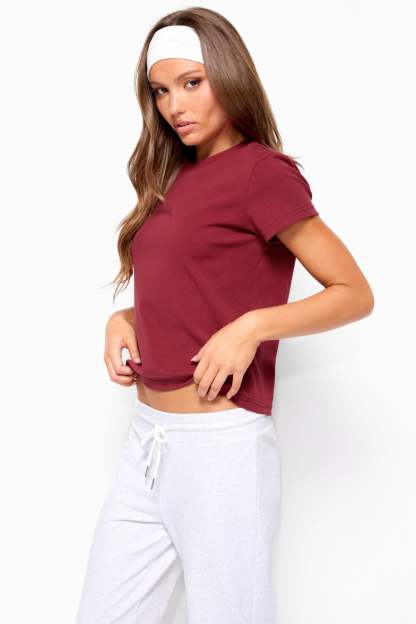 Perfect Basic T Shirt - BURGUNDY