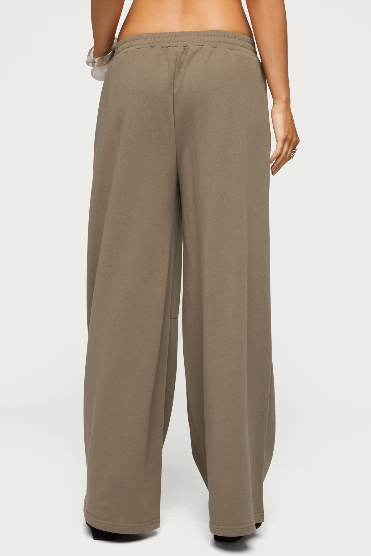 Zania Iridescent Button Sweatpants - TAUPE