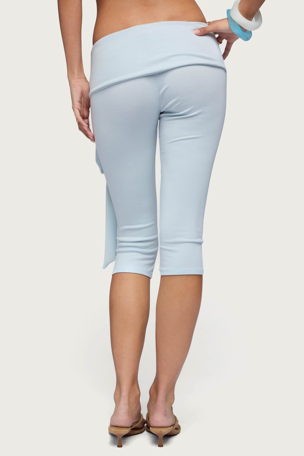 Adara Tie Capri Pants - LIGHT-BLUE