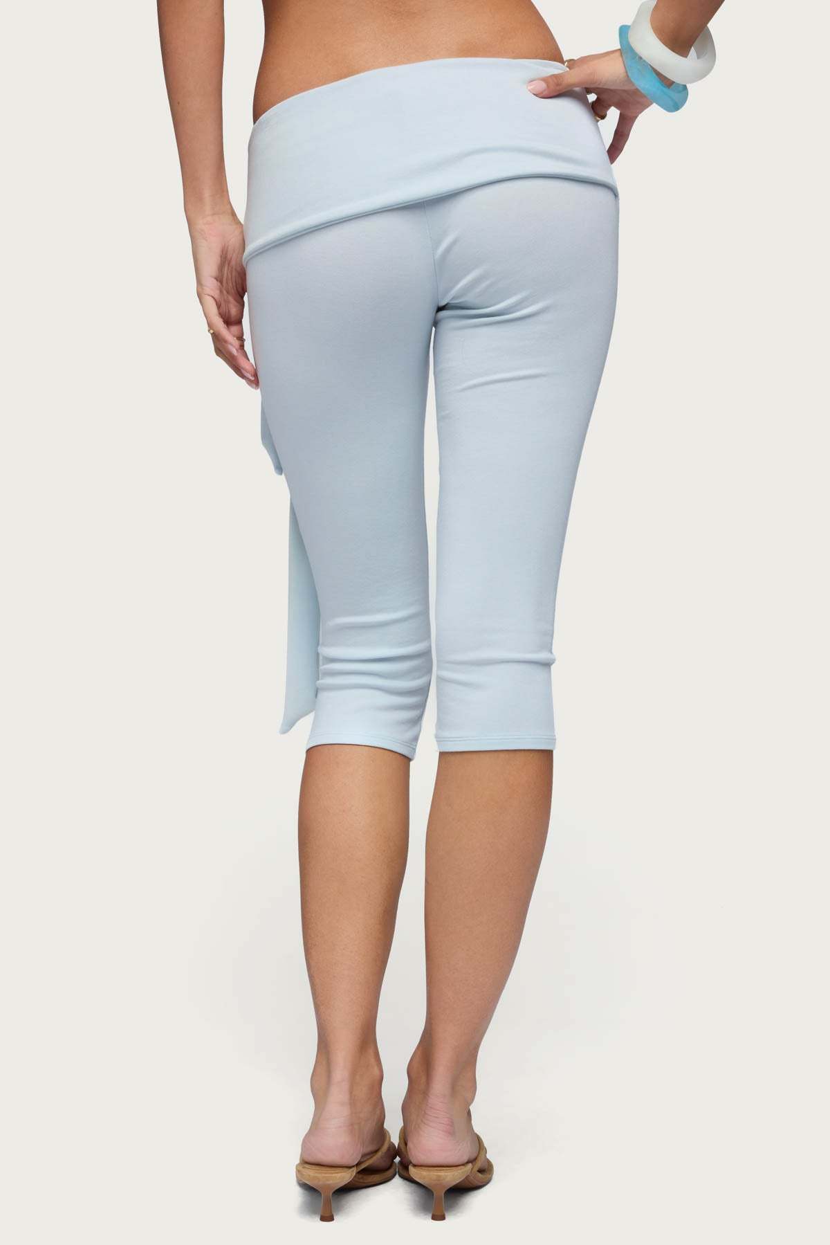 Adara Tie Capri Pants - LIGHT-BLUE