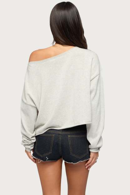 USA Off Shoulder Sweater - IVORY