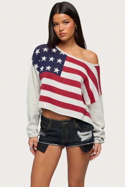 USA Off Shoulder Sweater - IVORY