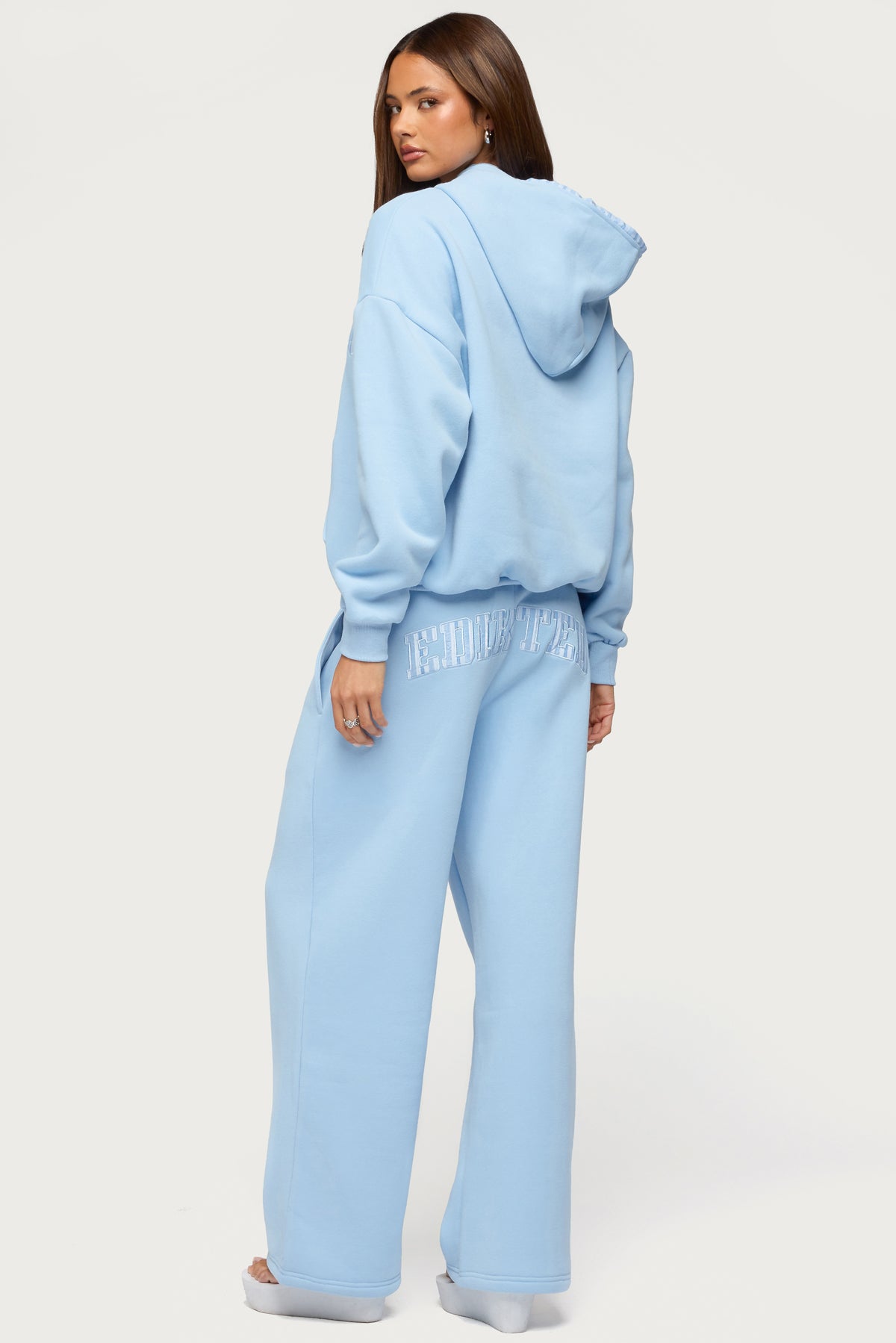 Edikted Core Stripey Wide Leg Sweatpants - BLUE