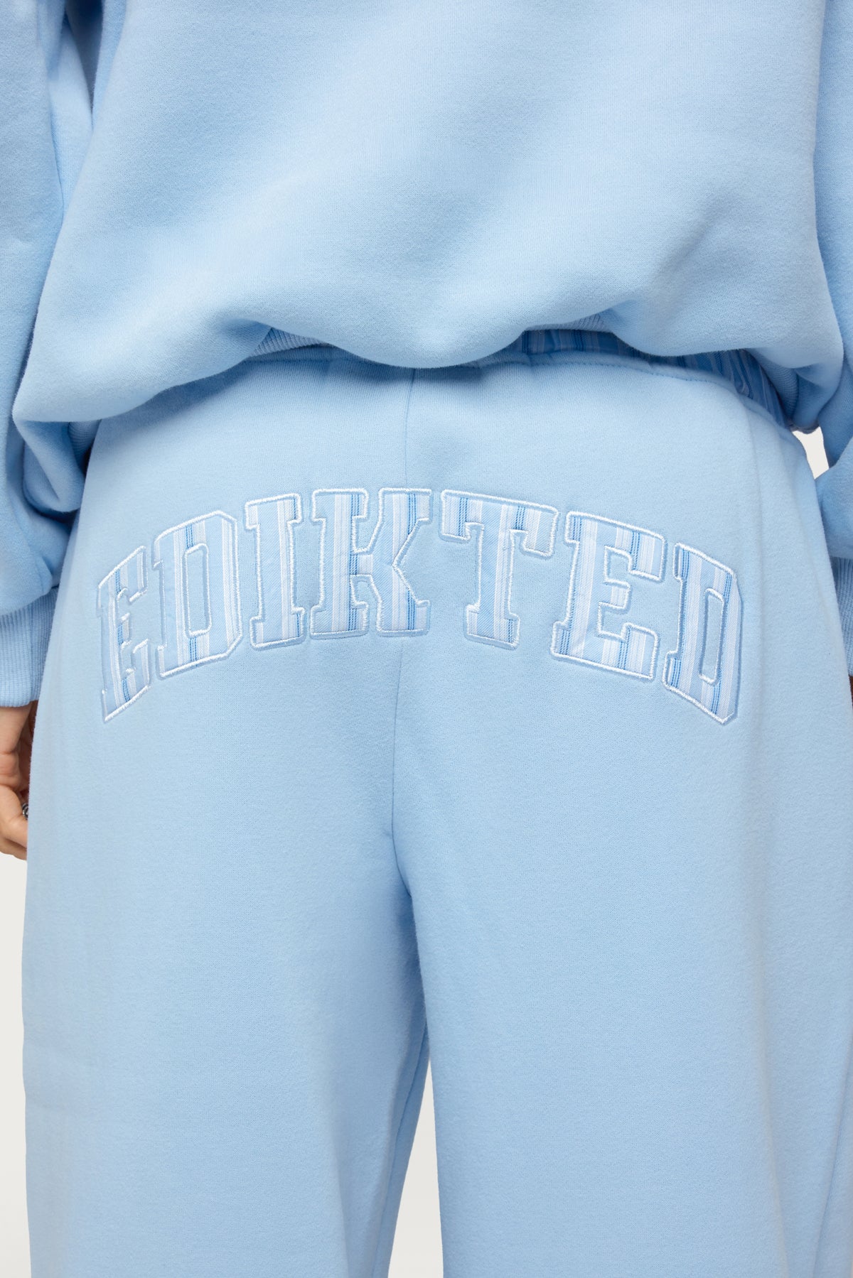 Edikted Core Stripey Wide Leg Sweatpants - BLUE