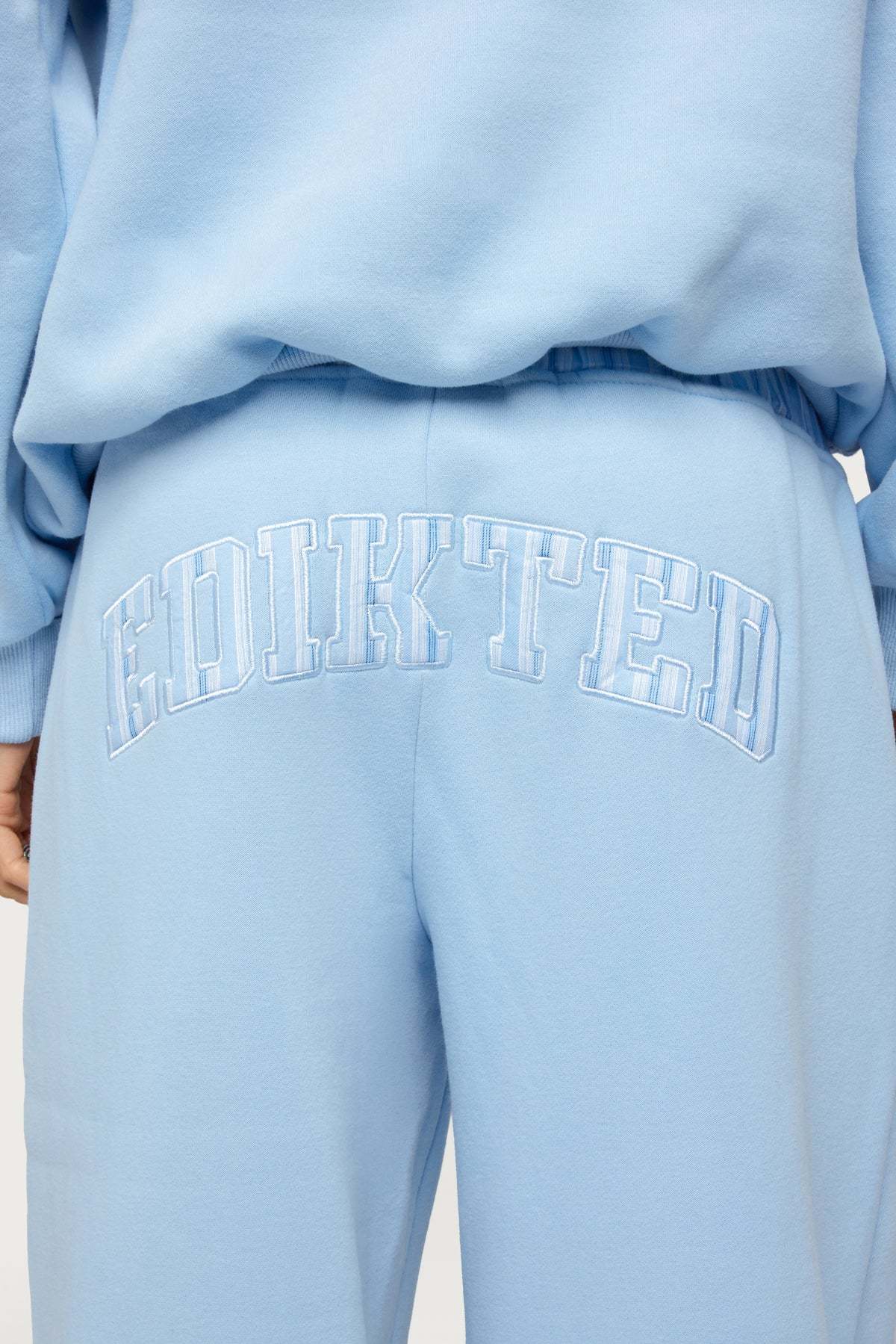Edikted Core Stripey Wide Leg Sweatpants - BLUE