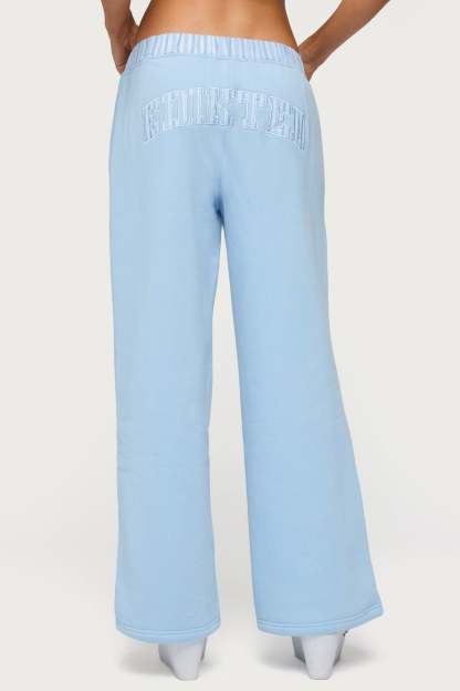 Edikted Core Stripey Wide Leg Sweatpants - BLUE