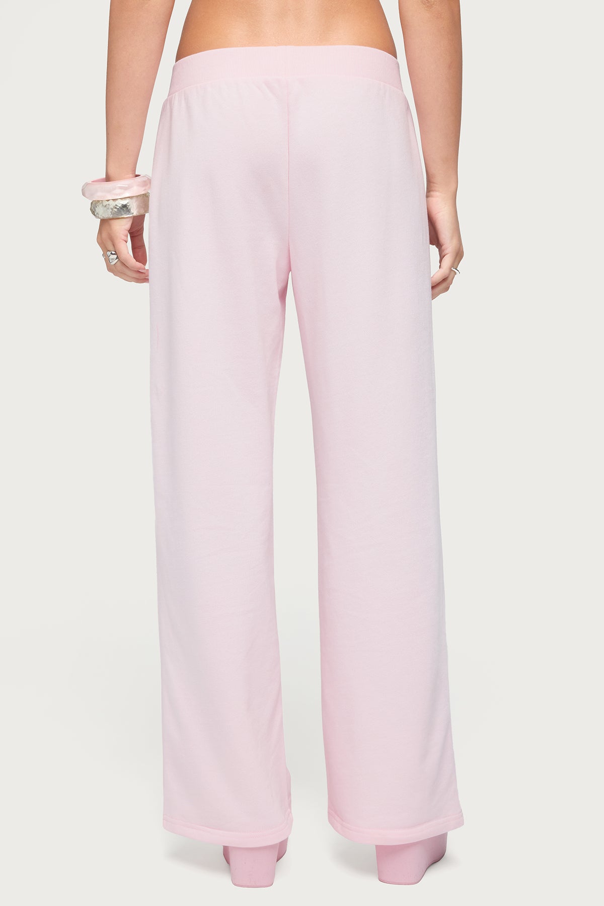 Edikted Studio Rhinestone Sweatpants - LIGHT-PINK