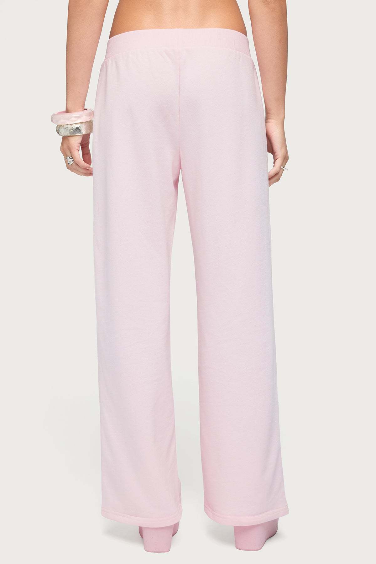 Edikted Studio Rhinestone Sweatpants - LIGHT-PINK