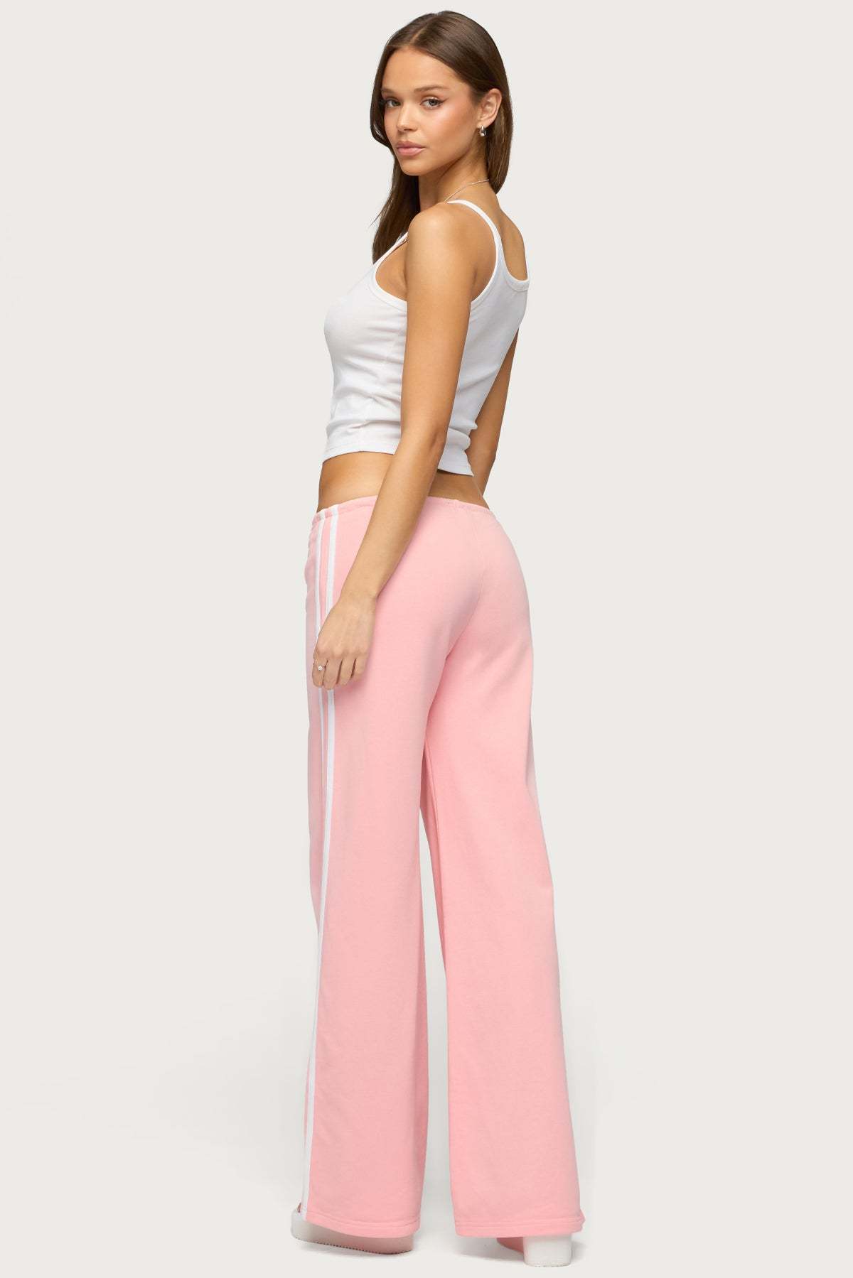 Cammile Contrast Stripe Sweatpants - LIGHT-PINK