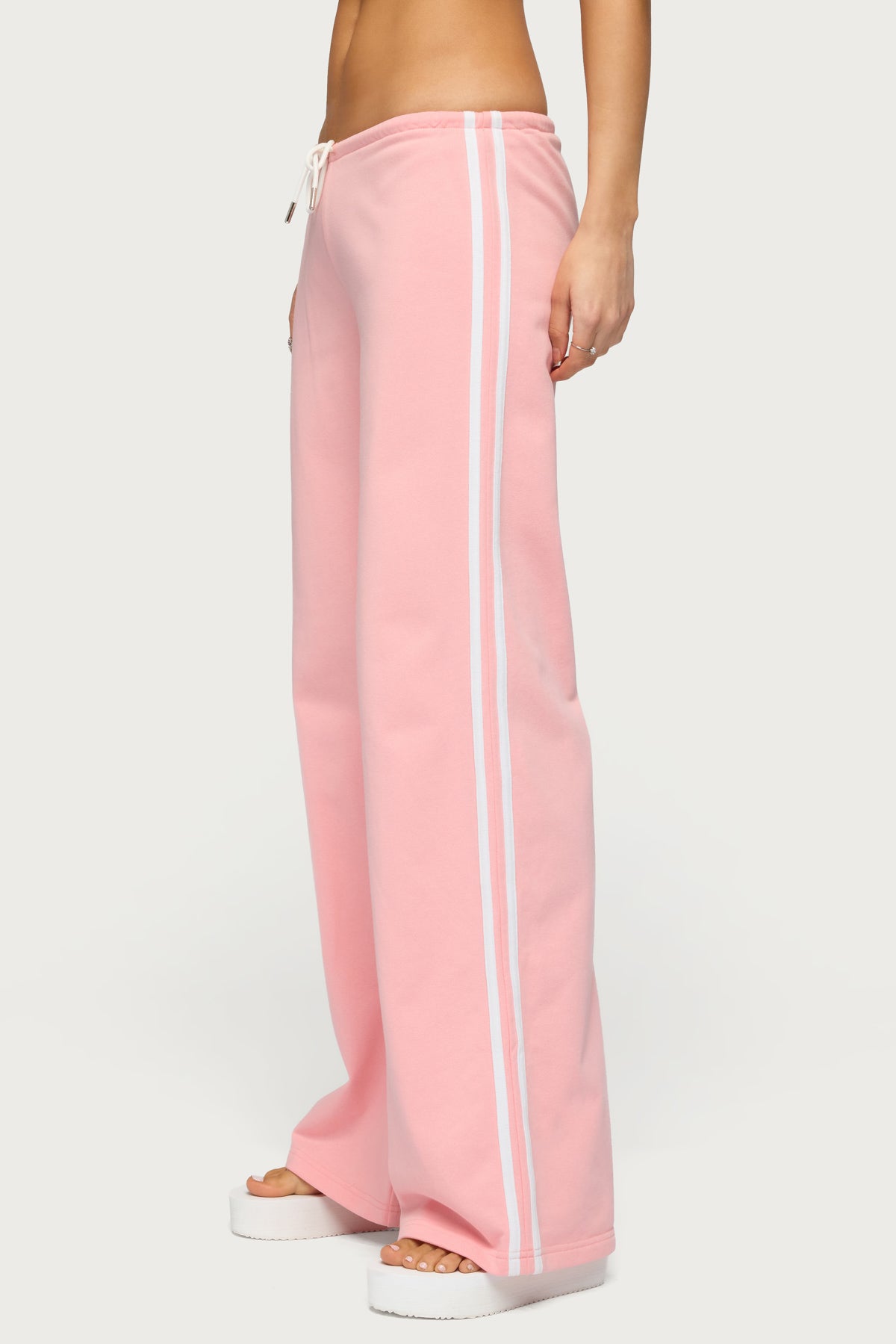 Cammile Contrast Stripe Sweatpants - LIGHT-PINK