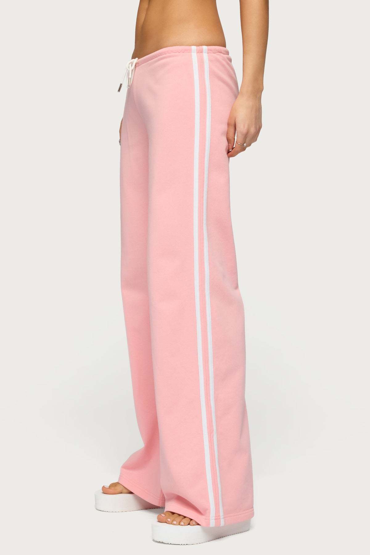 Cammile Contrast Stripe Sweatpants - LIGHT-PINK