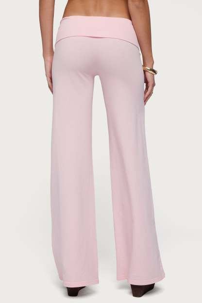 Poppy Foldover Wide Leg Pants - PINK