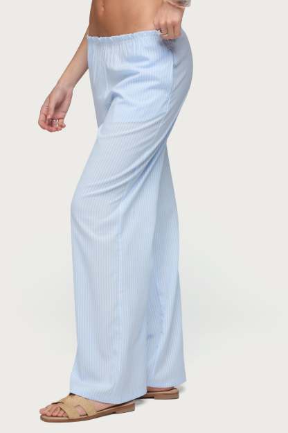 Cersei Striped Low Rise Pants - LIGHT-BLUE