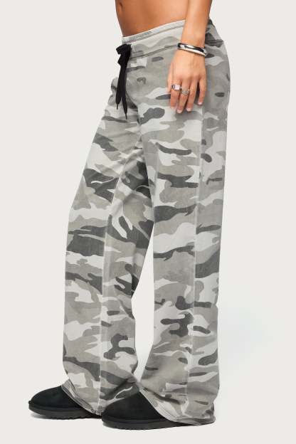 Kenan Straight Leg Camo Sweatpants - GRAY