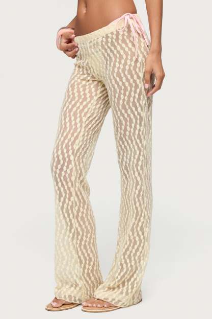 Liliette Sheer Textured Pants - YELLOW