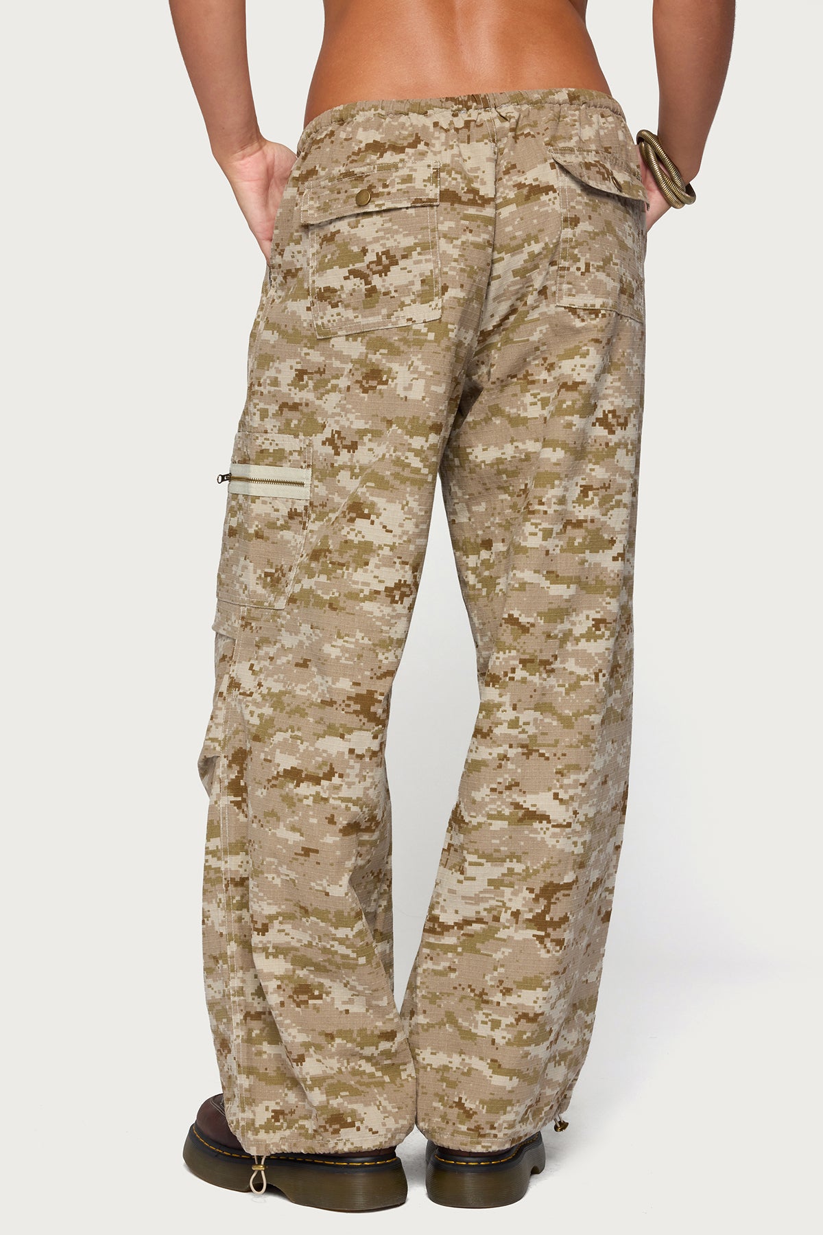 Demey Camo Baggy Pants - BEIGE