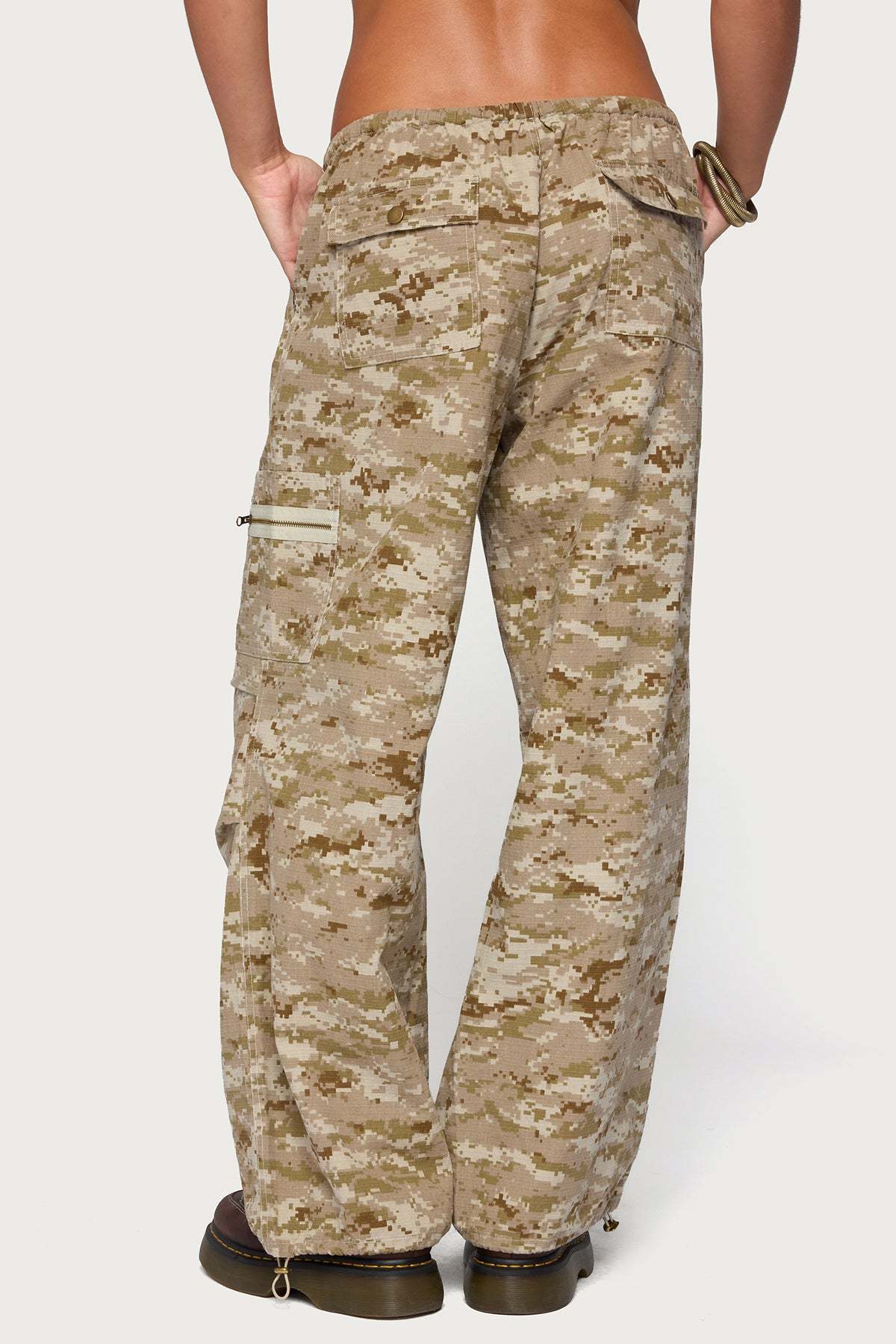 Demey Camo Baggy Pants - BEIGE